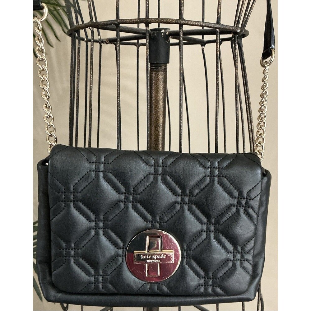 Kate Spade Astor Court Naomi Black Quilted Leather Crossbody Handbag